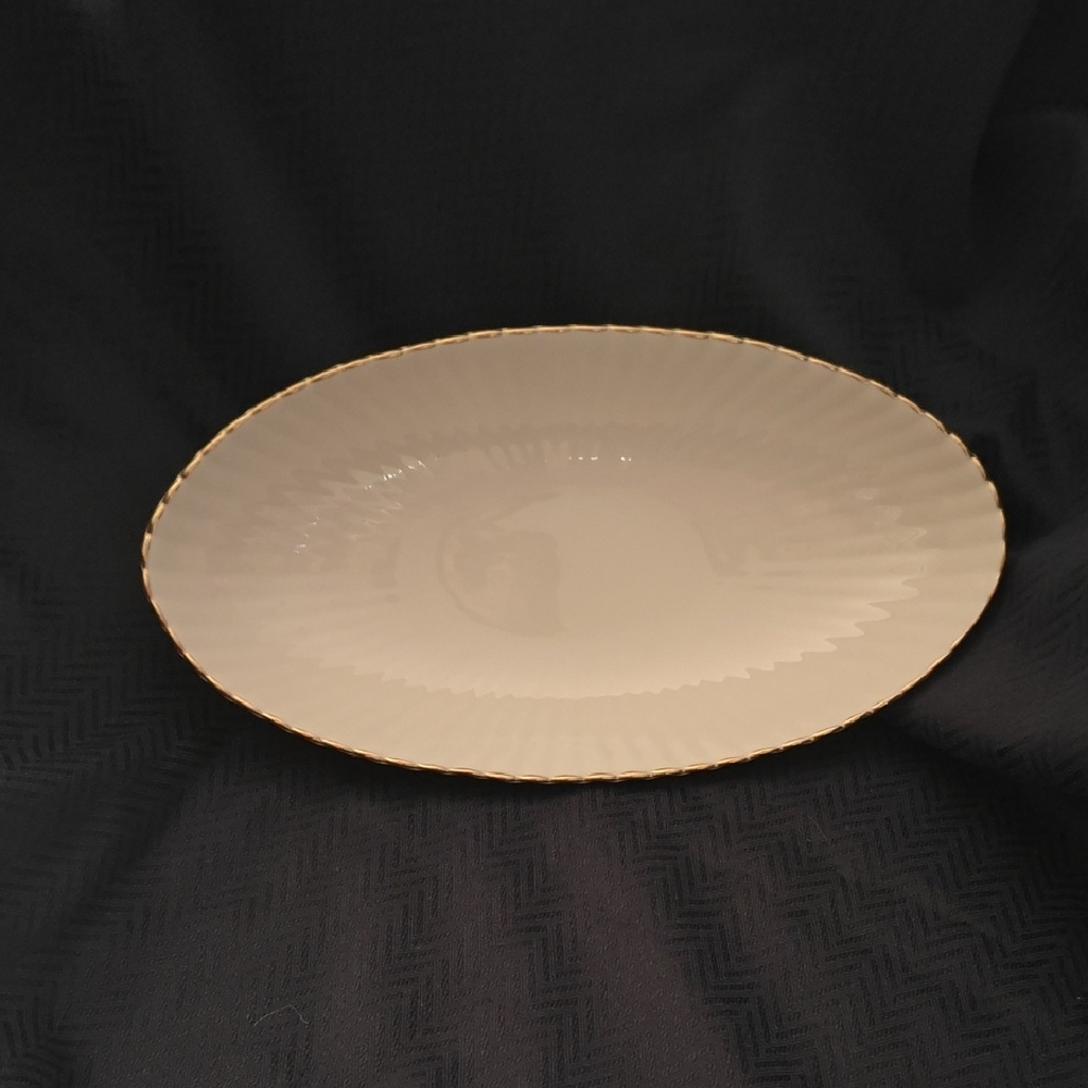 Lenox Cream and Gold Oval Platter